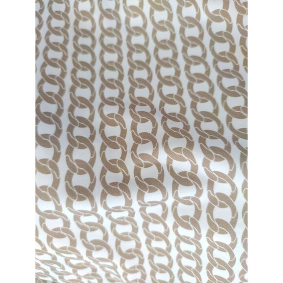 Michael Kors Chain Print One-Shoulder Cutout Swimsuit Size 10 Beige/White. - Picture 5 of 7